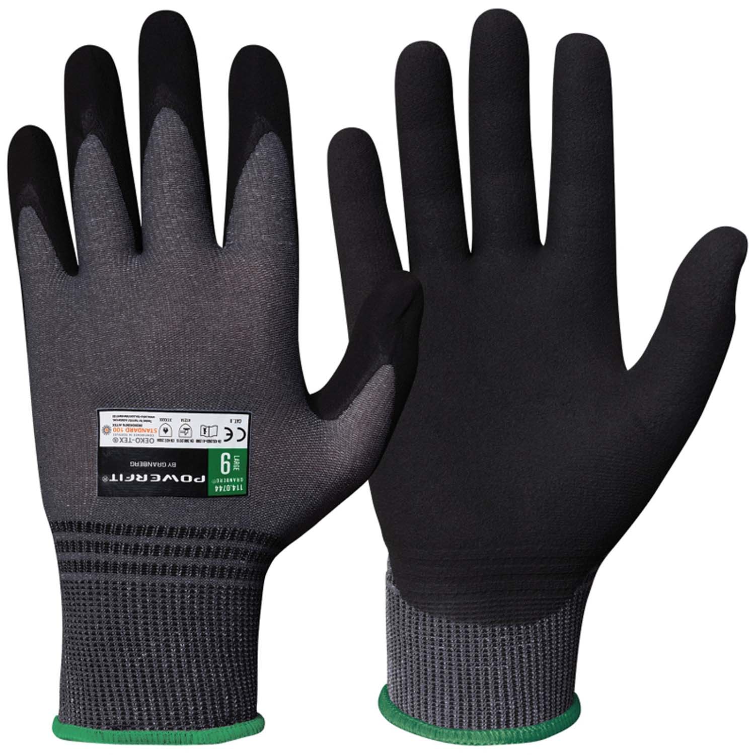 Montagehandske Powerfit 114.0744 Oeko-Tex, strl 10