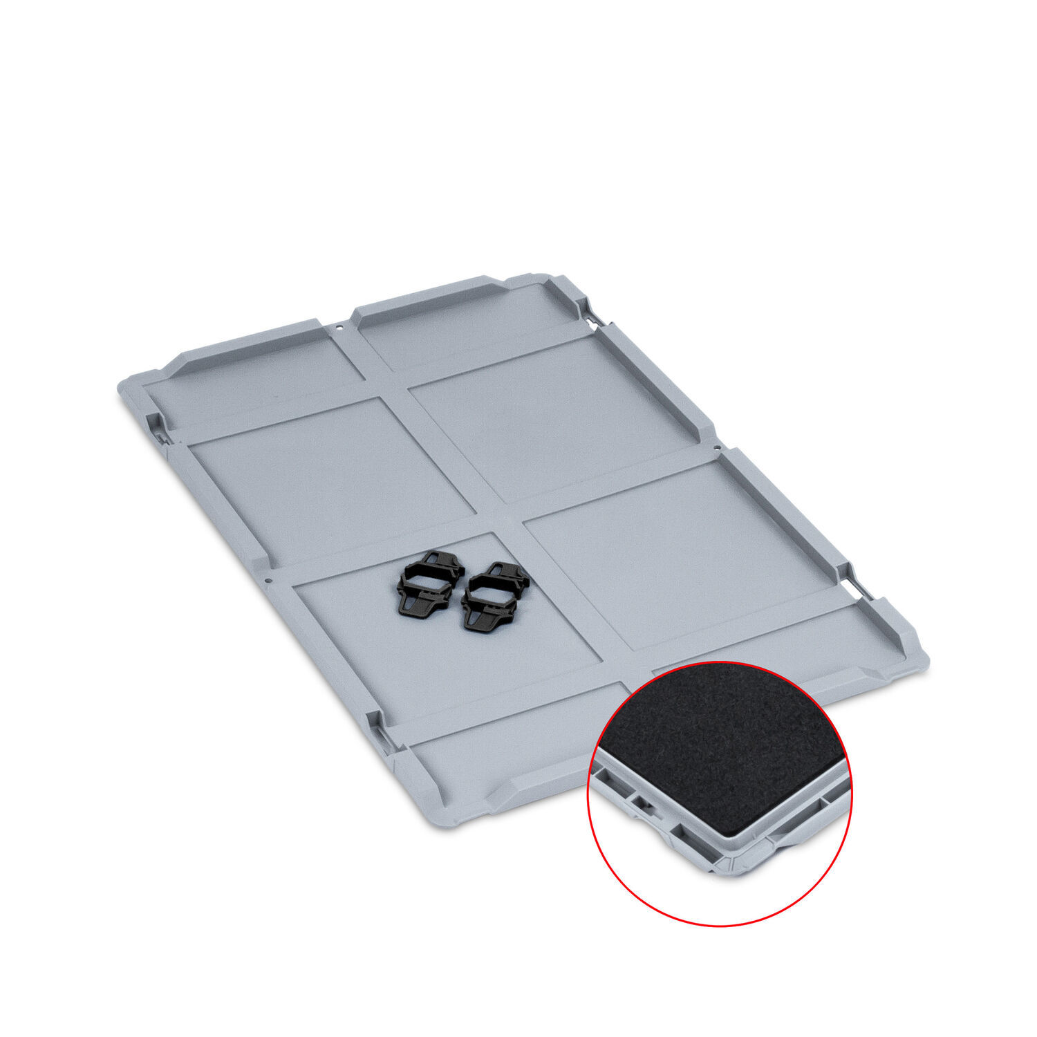 Lock med skum, inkl 4st Snäpplås till Eurobox NextGen 60x40cm