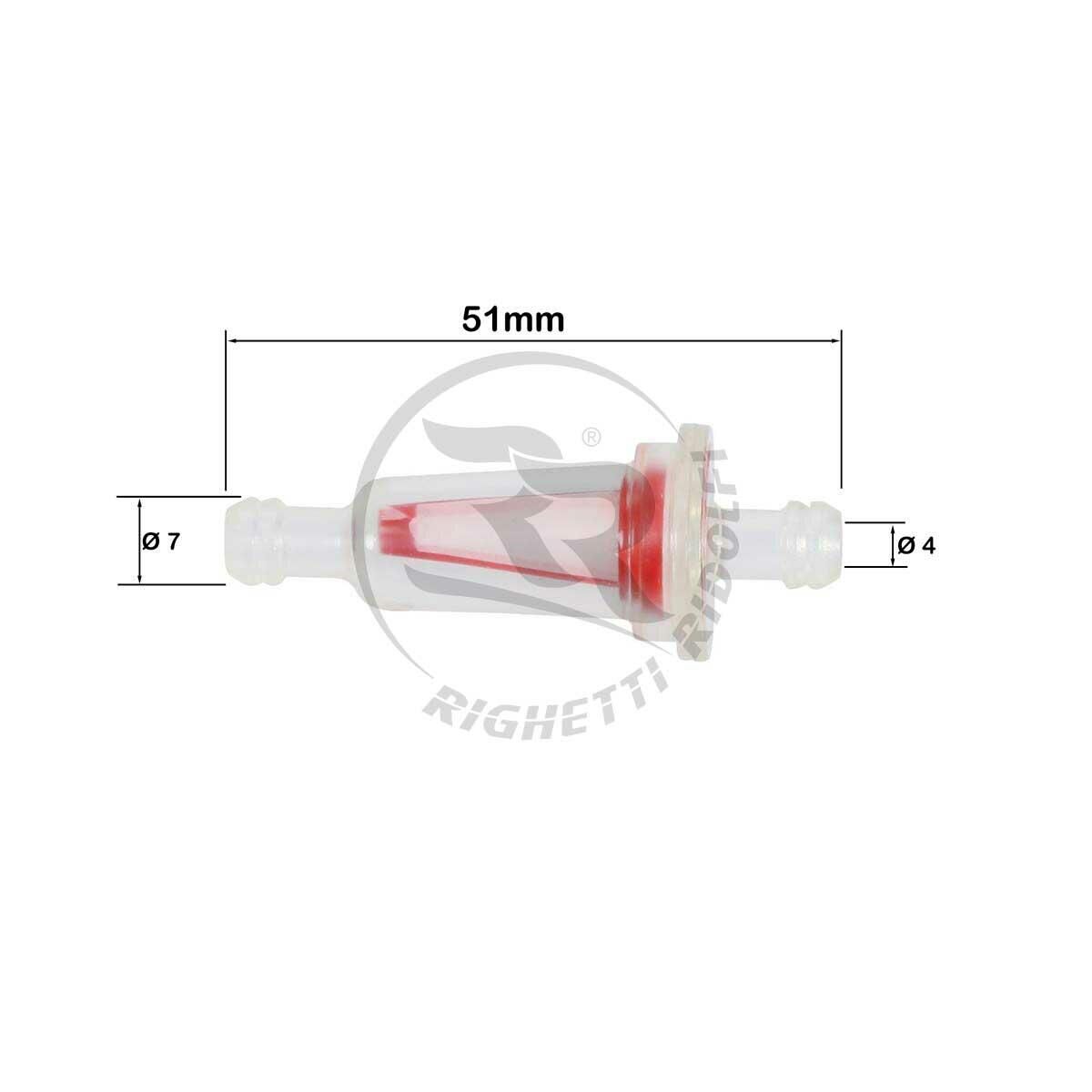 Bensinfilter, litet, koniskt (L: 51mm)
