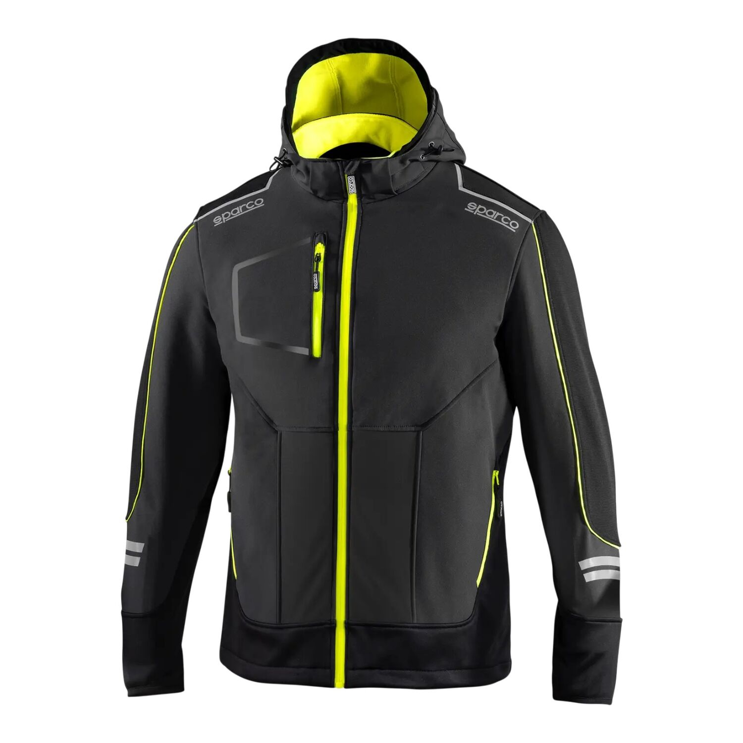 Jacka Sparco York Soft-Shell, Grå/Gul - 4XL