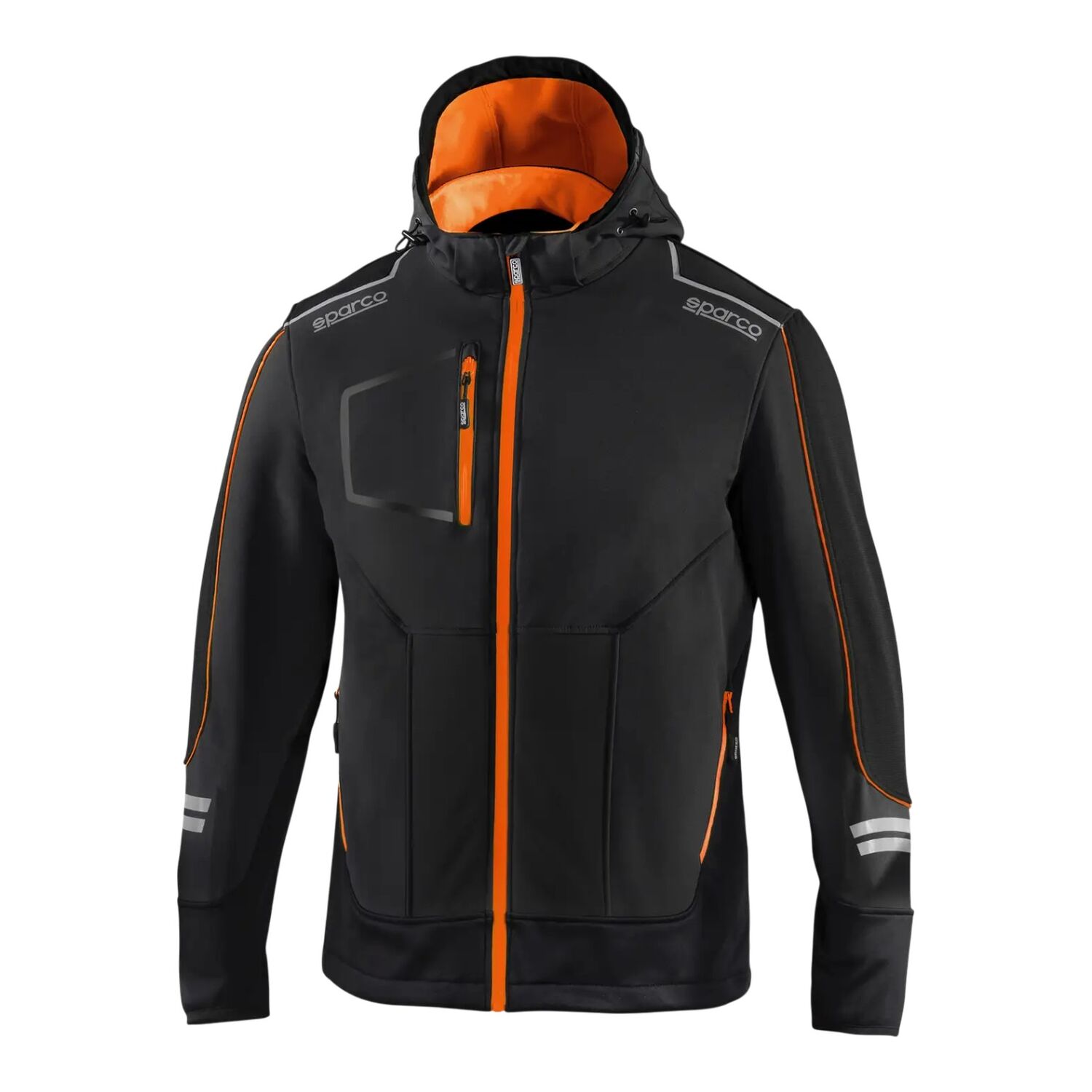 Jacka Sparco York Soft-Shell, Svart/Orange - L