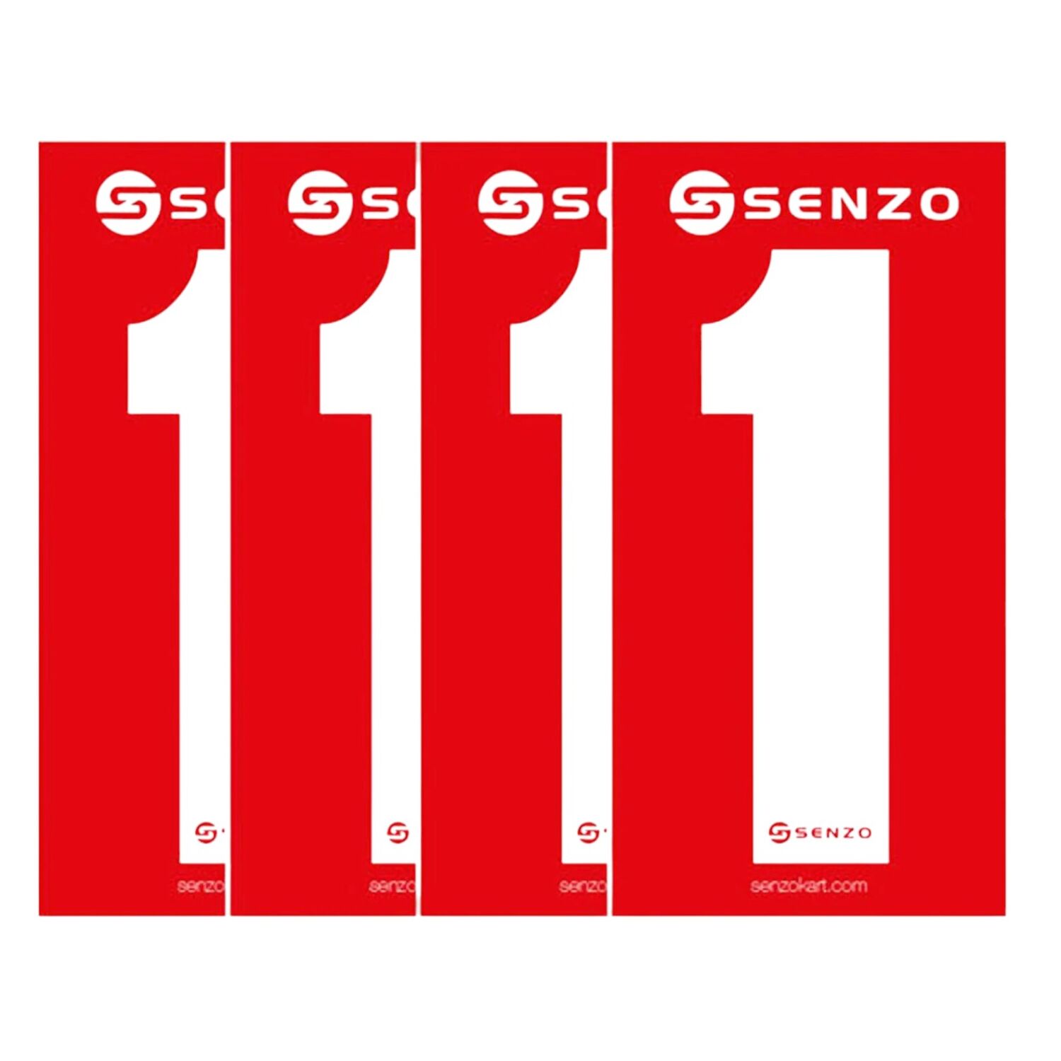 Siffror Vit/Röd 4-pack - Nr. 1