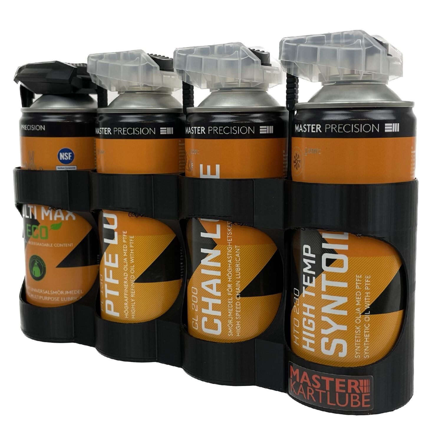 Sprayburkhållare (4 burkar) med magnet, Svart 