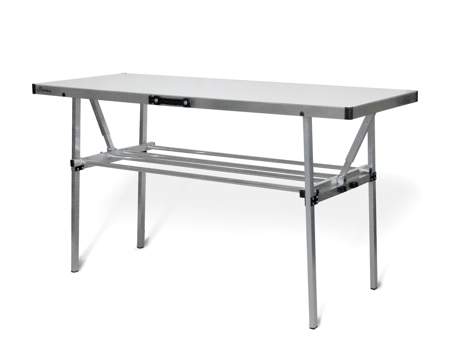 Stone Depåbord Aluminium, med däckhylla